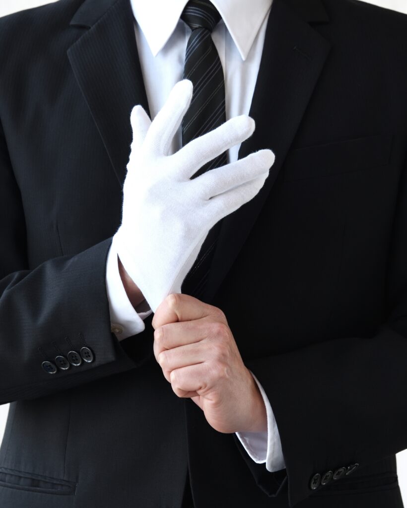 Business,Man,With,No,Face,Wearing,White,Glove